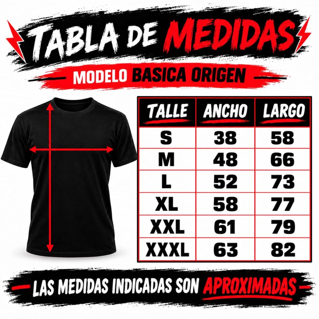 Tabla de talles BASICA · ORIGEN